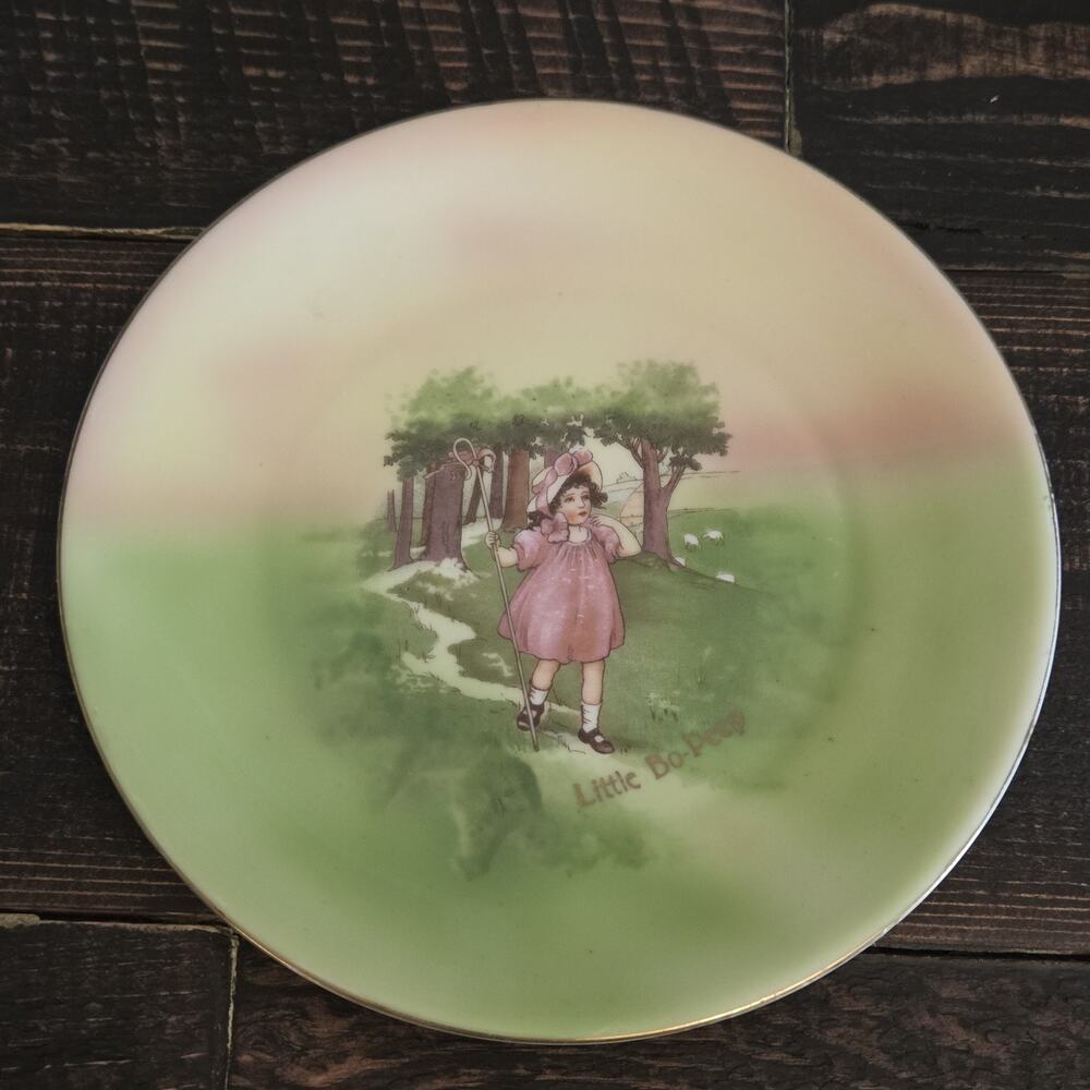 Antique Little Bo Peep Nursery Rhyme Royal Bayreuth Bavaria Porcelain Plate
